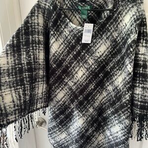 Ralph Lauren Black and White Poncho